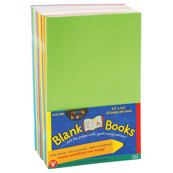 Hygloss Products Blank Paperback Books, 5.5" x 8.5", Assorted Colors, PK10 77705